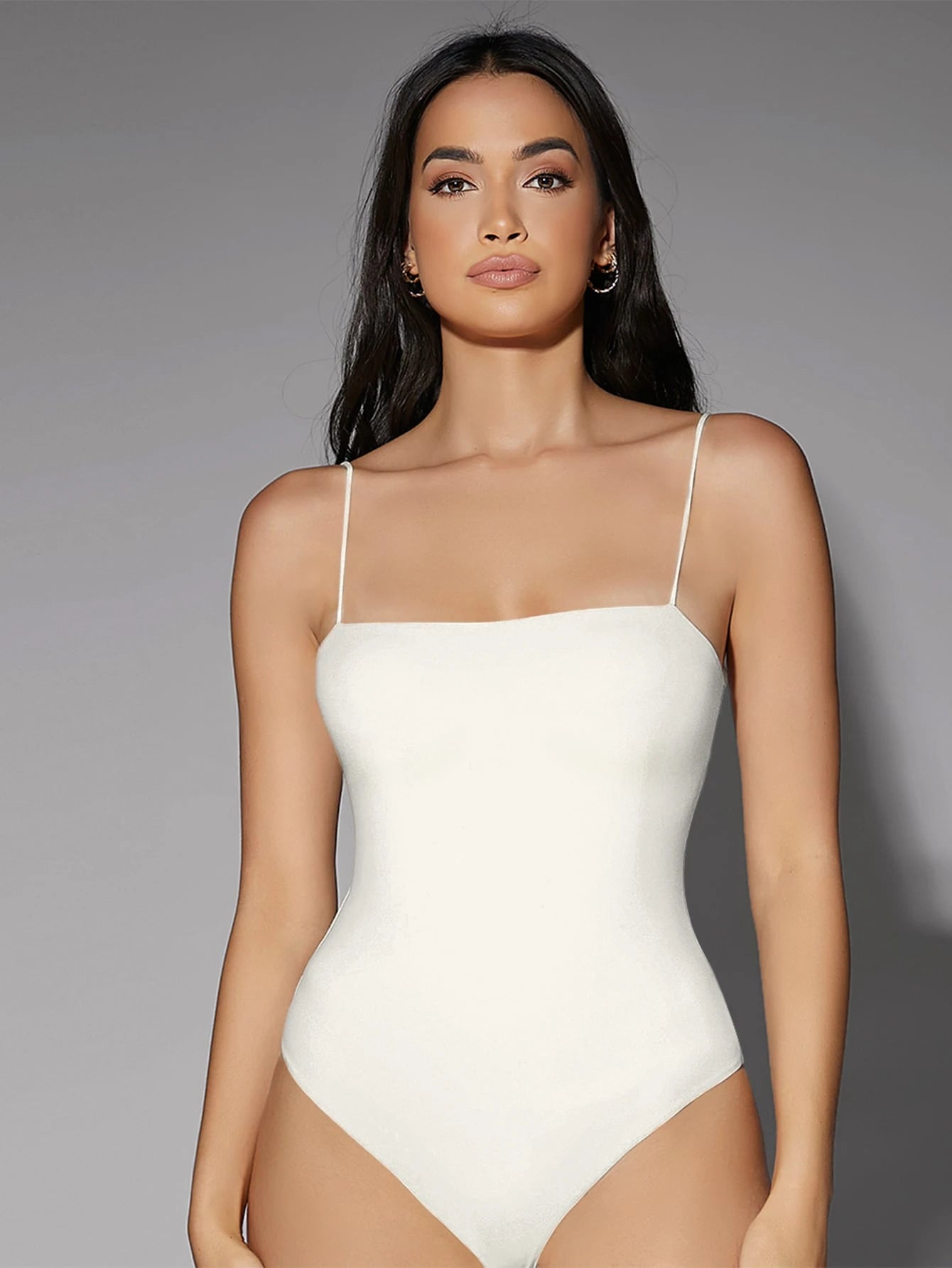 Solid Backless Cami Bodysuit