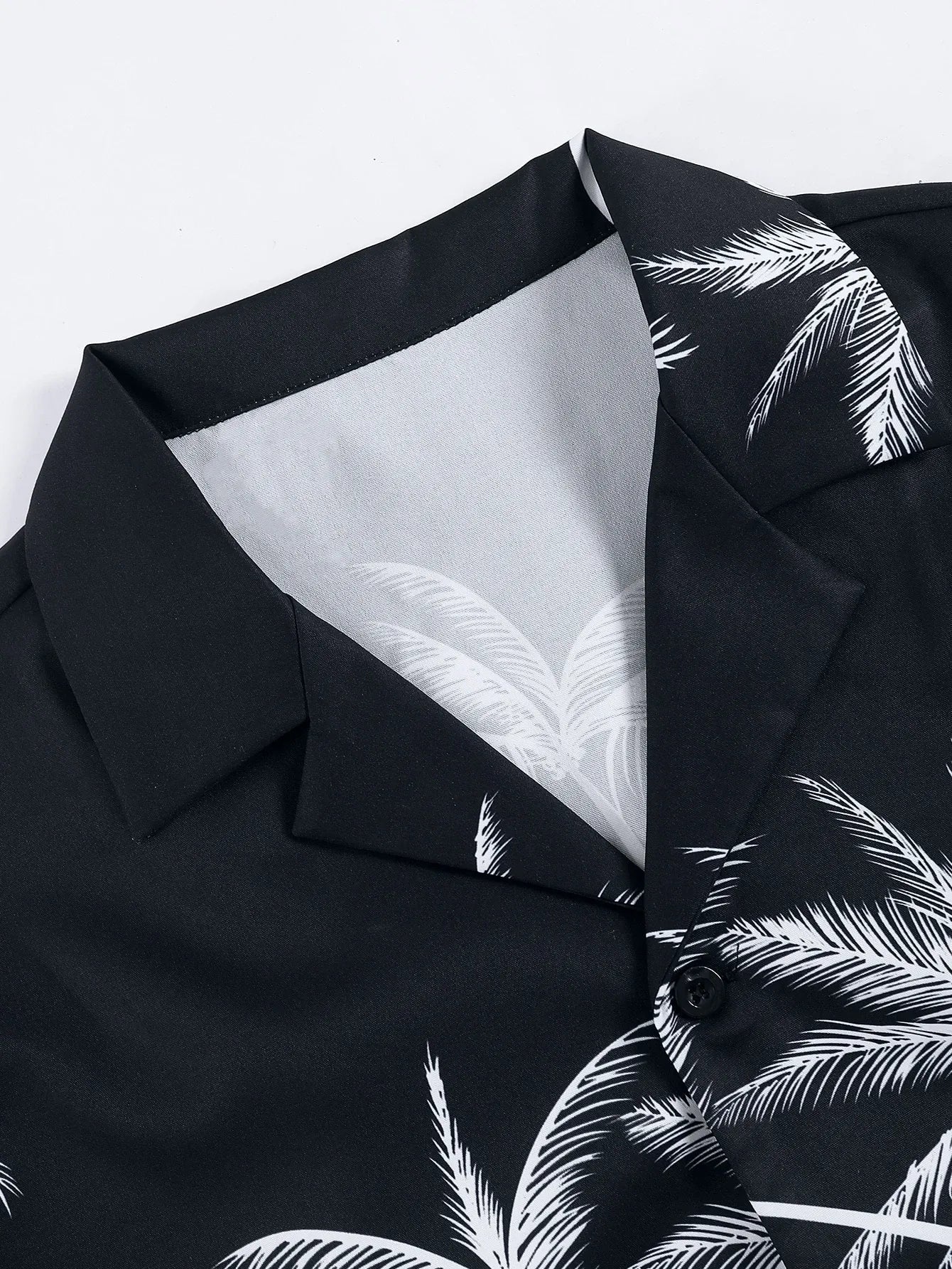 Palm Tree Print Shirt & Drawstring Shorts Sets