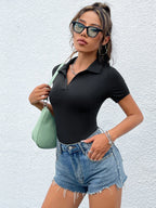 Solid Collared Tee Bodysuit