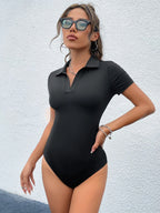 Solid Collared Tee Bodysuit