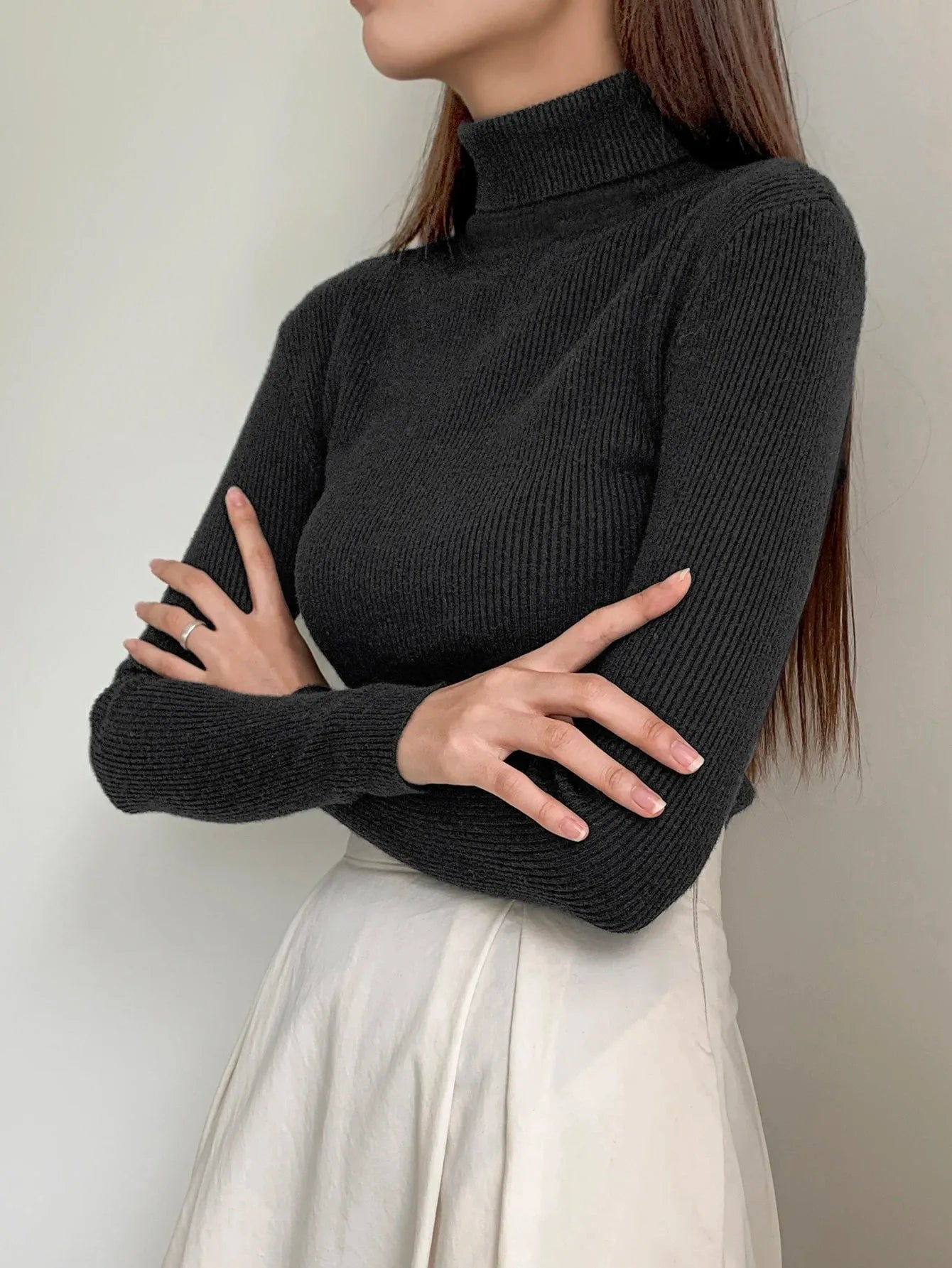 Ribbed  Knit Turtleneck