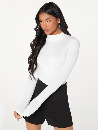 Mock Neck Long Sleeve  Bodysuit