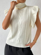 Mock Neck Short Cap Sweater Vest