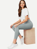 Gray Heather Cropped Leggings