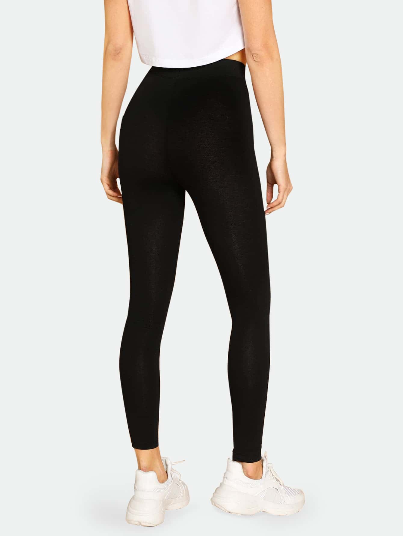 Black Heather Cropped Leggings
