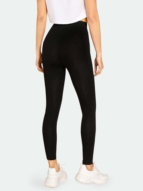 Black Heather Cropped Leggings
