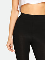 Black Heather Cropped Leggings