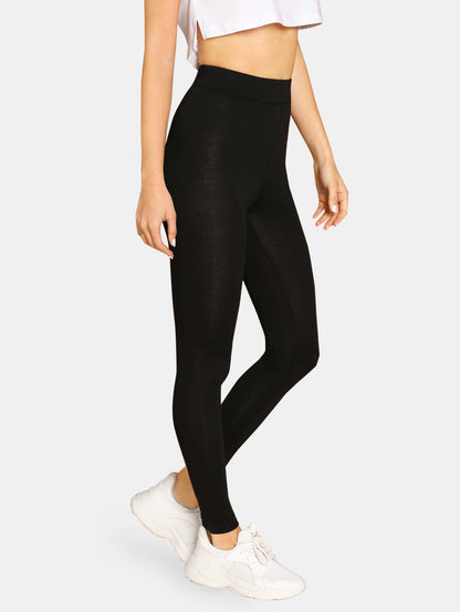 Black Heather Cropped Leggings