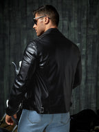 FAVEN Man black leather jacket
