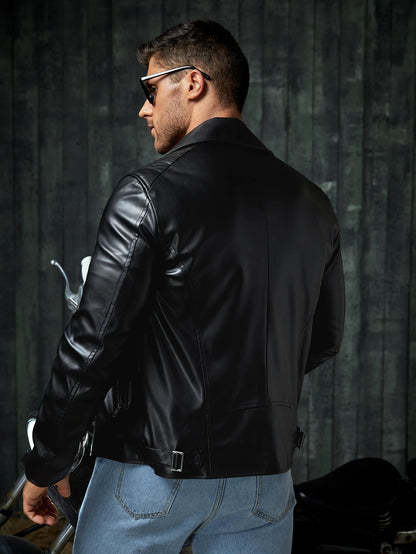 FAVEN Man black leather jacket