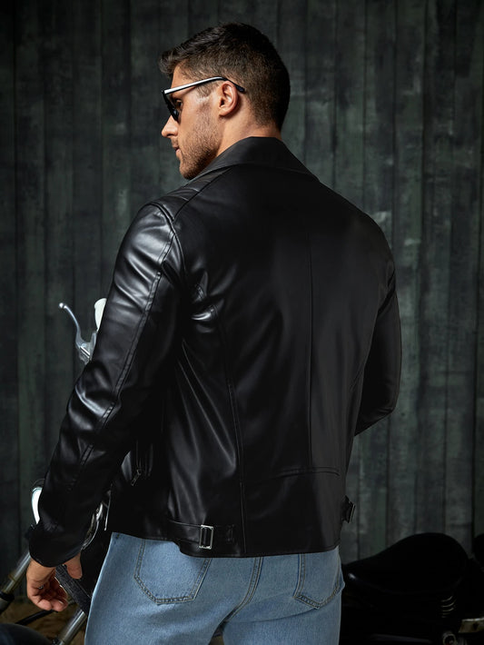 FAVEN Man black leather jacket