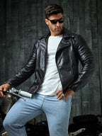 FAVEN Man black leather jacket