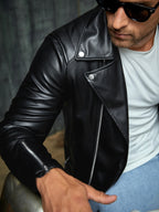 FAVEN Man black leather jacket