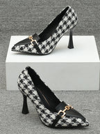 Pyramid Heeled Court Pumps