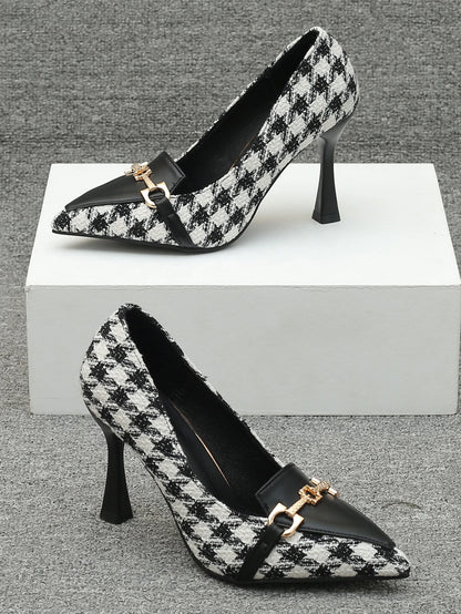 Pyramid Heeled Court Pumps