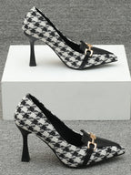 Pyramid Heeled Court Pumps