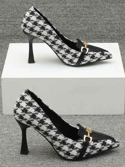 Pyramid Heeled Court Pumps