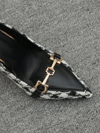 Pyramid Heeled Court Pumps