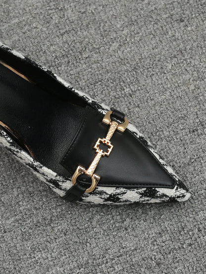 Pyramid Heeled Court Pumps
