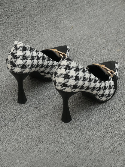 Pyramid Heeled Court Pumps