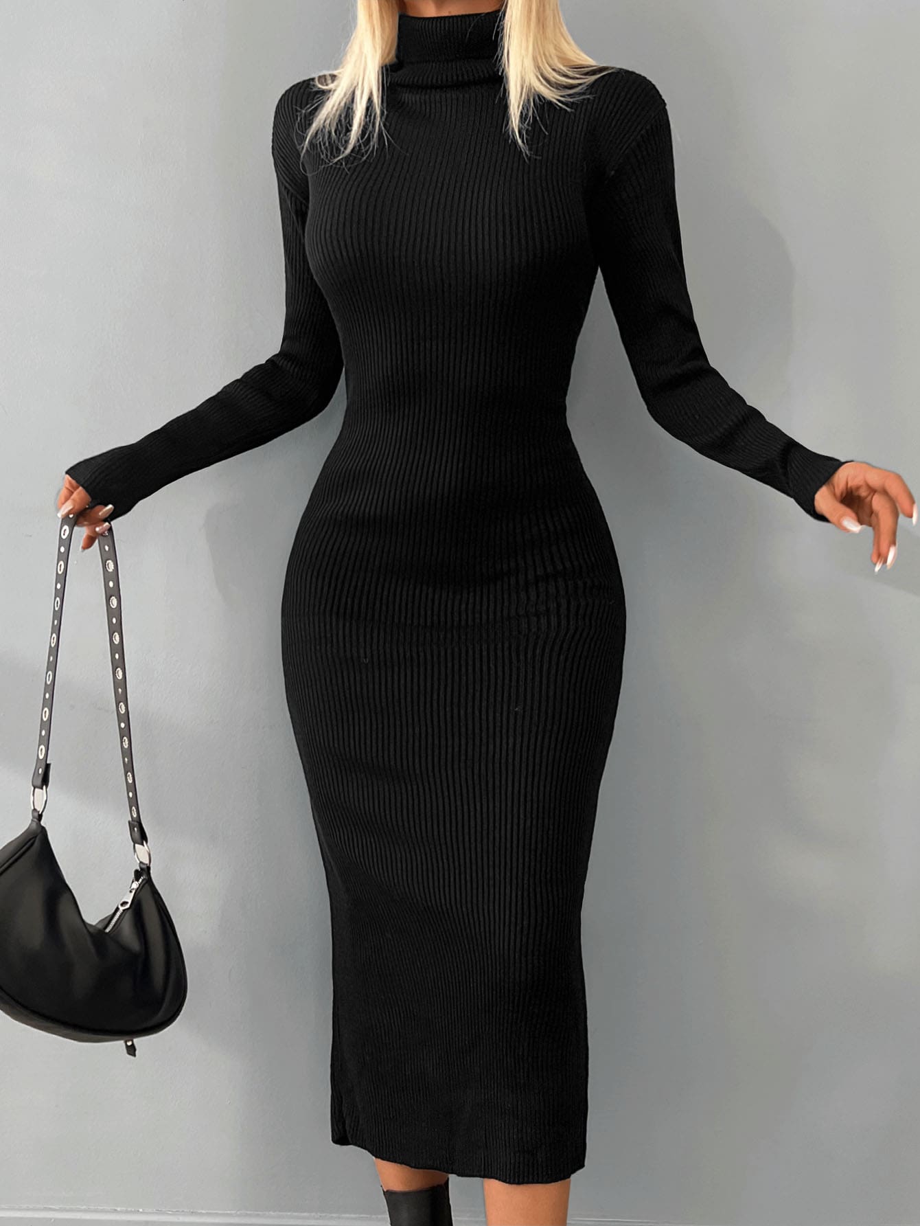 Turtleneck Knit Dress