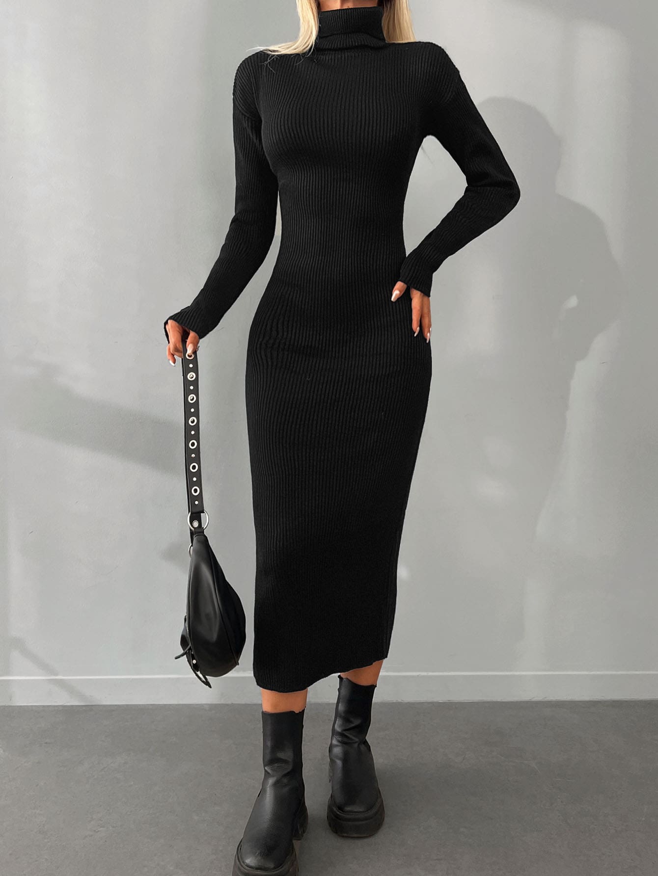 Turtleneck Knit Dress