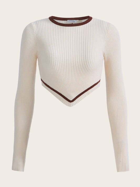 Striped Hem Cropped Top