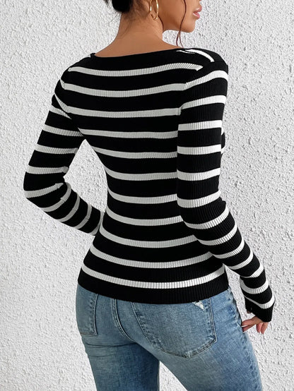 Striped Round Neck Sweater