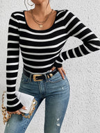 Striped Round Neck Sweater