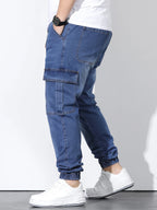 FAVEN blue cargo jogger pants