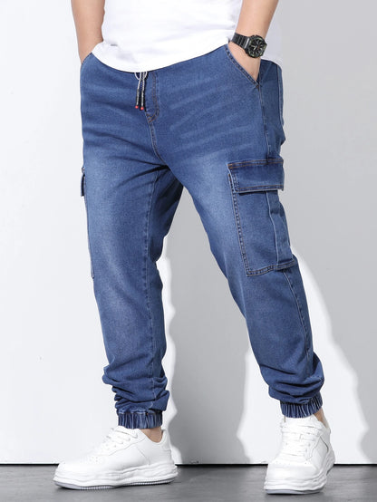 FAVEN blue cargo jogger pants