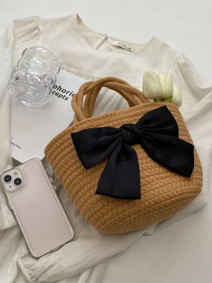 Bow Crochet Tote Bag