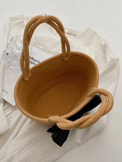 Bow Crochet Tote Bag