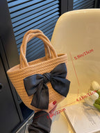 Bow Crochet Tote Bag