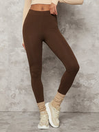 Choc Brown Heather Cropped Leggings