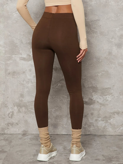Choc Brown Heather Cropped Leggings