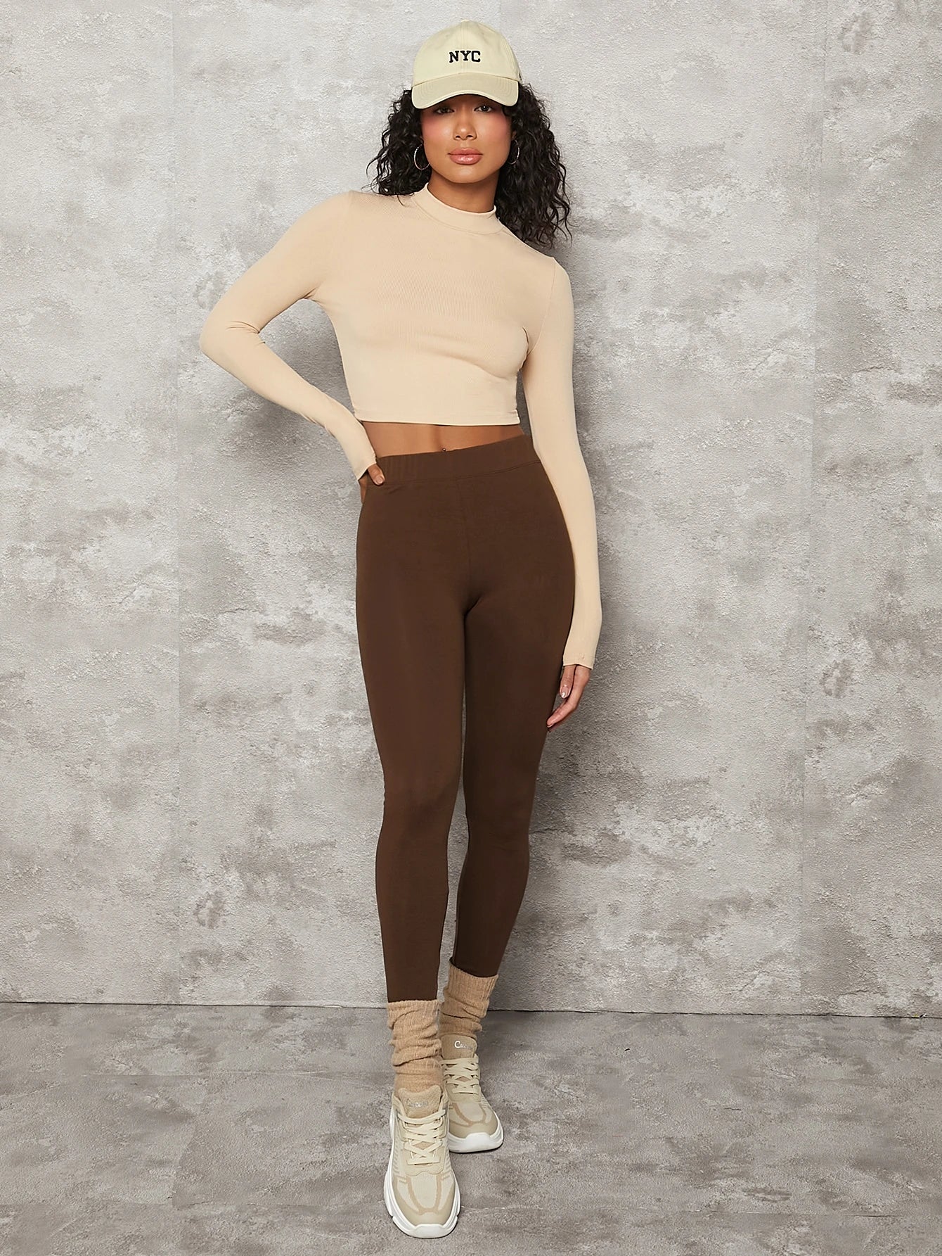 Choc Brown Heather Cropped Leggings