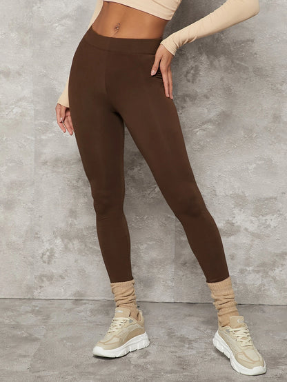 Choc Brown Heather Cropped Leggings
