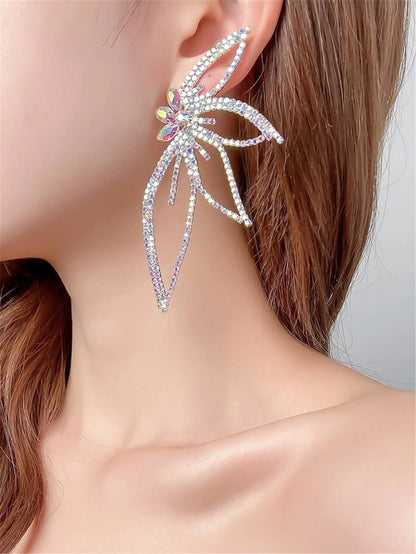 Rhinestone Wing Stud Earrings