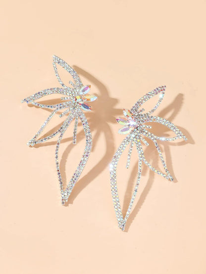 Rhinestone Wing Stud Earrings