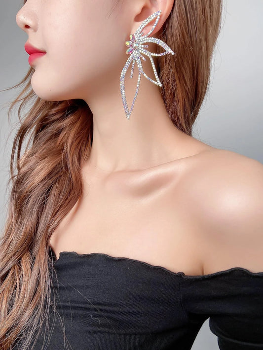 Rhinestone Wing Stud Earrings