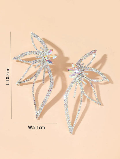 Rhinestone Wing Stud Earrings
