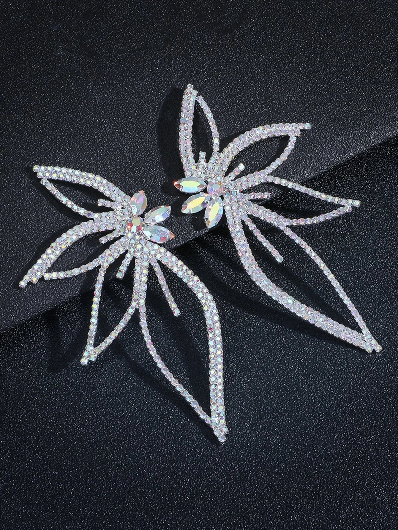 Rhinestone Wing Stud Earrings