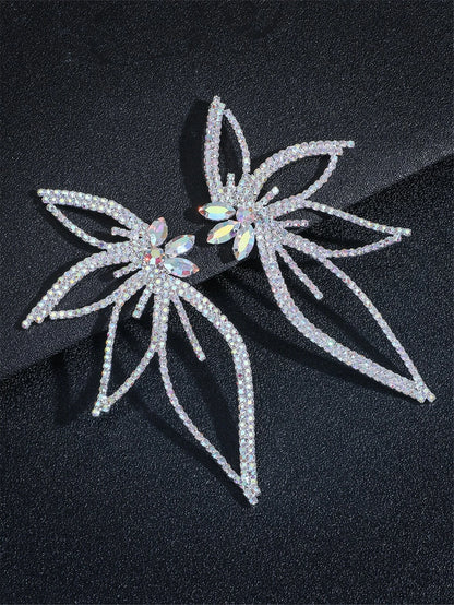 Rhinestone Wing Stud Earrings