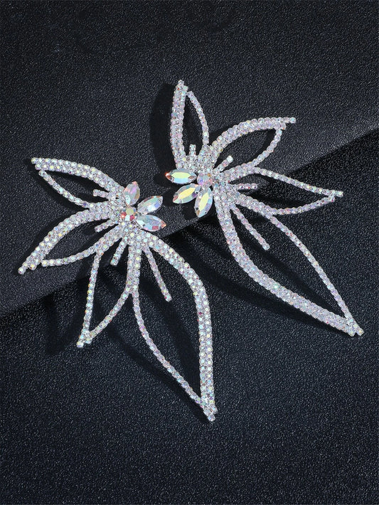 Rhinestone Wing Stud Earrings