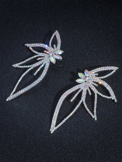 Rhinestone Wing Stud Earrings