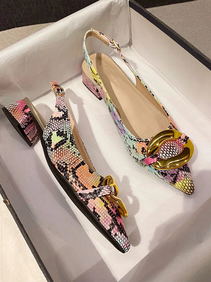 Point Toe Slingback Flats, Funky Flat Shoes