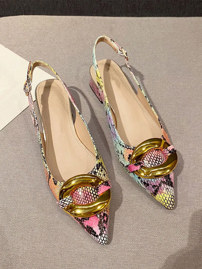 Point Toe Slingback Flats, Funky Flat Shoes
