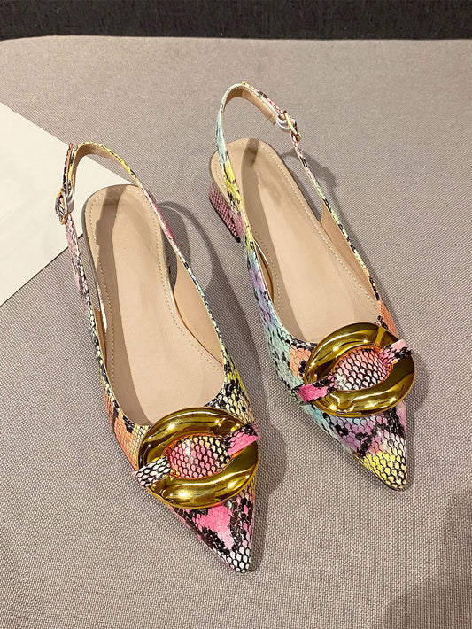 Point Toe Slingback Flats, Funky Flat Shoes