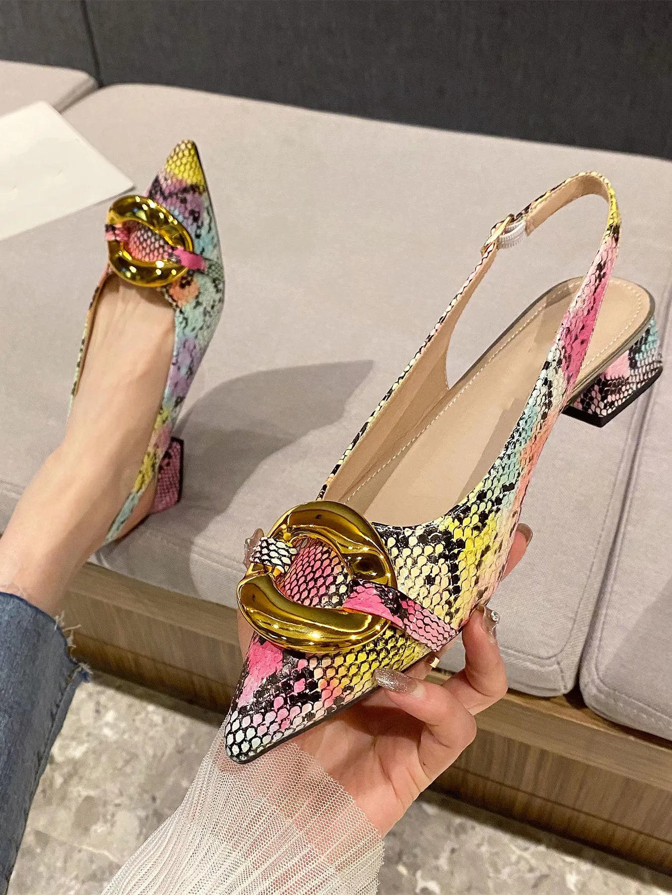 Point Toe Slingback Flats, Funky Flat Shoes